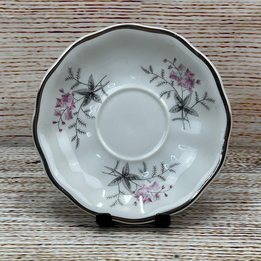Favolina Karolina Jarolina Poland‎ 3879 Saucer Silver Scalloped Floral 5